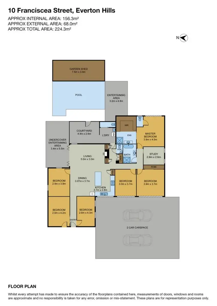 Floorplan of Homely house listing, 10 Franciscea Street, Everton Hills QLD 4053