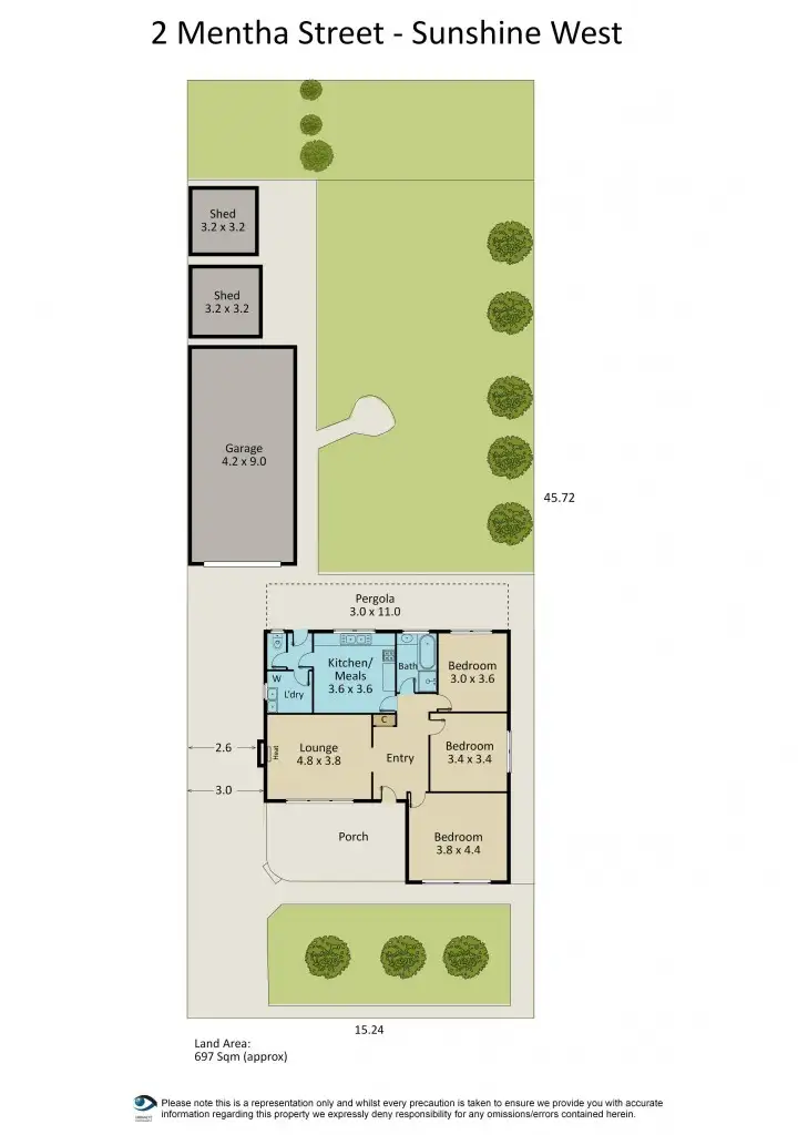 Floorplan of Homely house listing, 2 Mentha Street, Sunshine West VIC 3020