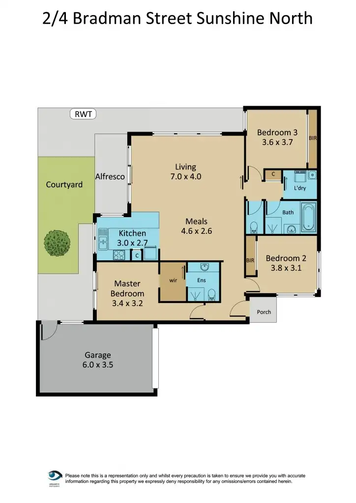 Floorplan of Homely unit listing, 2/4 Bradman Street, Sunshine North VIC 3020
