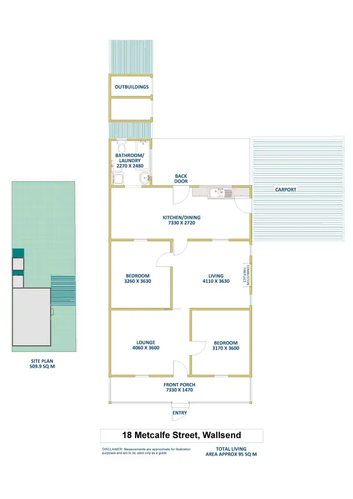 Floorplan of Homely house listing, 18 Metcalfe Street, Wallsend NSW 2287