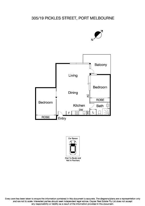 Floorplan of Homely apartment listing, 305/19 Pickles Street, Port Melbourne VIC 3207
