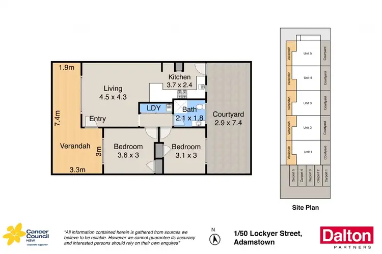 Floorplan of Homely unit listing, 1/50 Lockyer Street, Adamstown NSW 2289