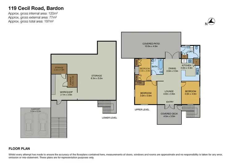 Floorplan of Homely house listing, 119 Cecil Road, Bardon QLD 4065