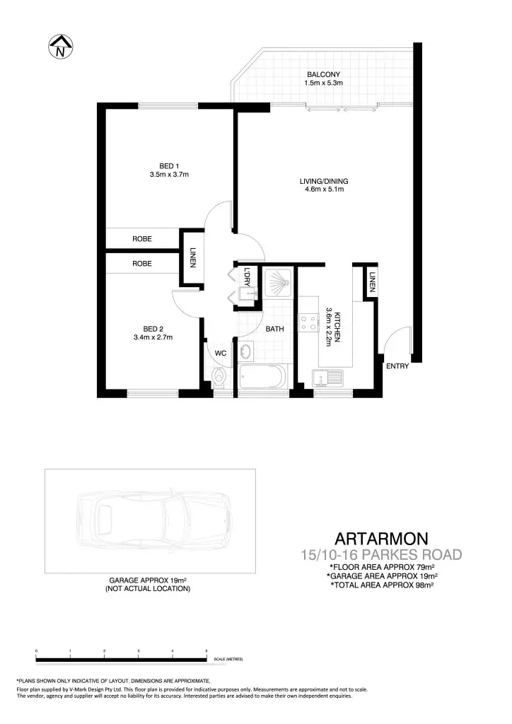 Floorplan of Homely apartment listing, 15/10-16 Parkes Rd, Artarmon NSW 2064