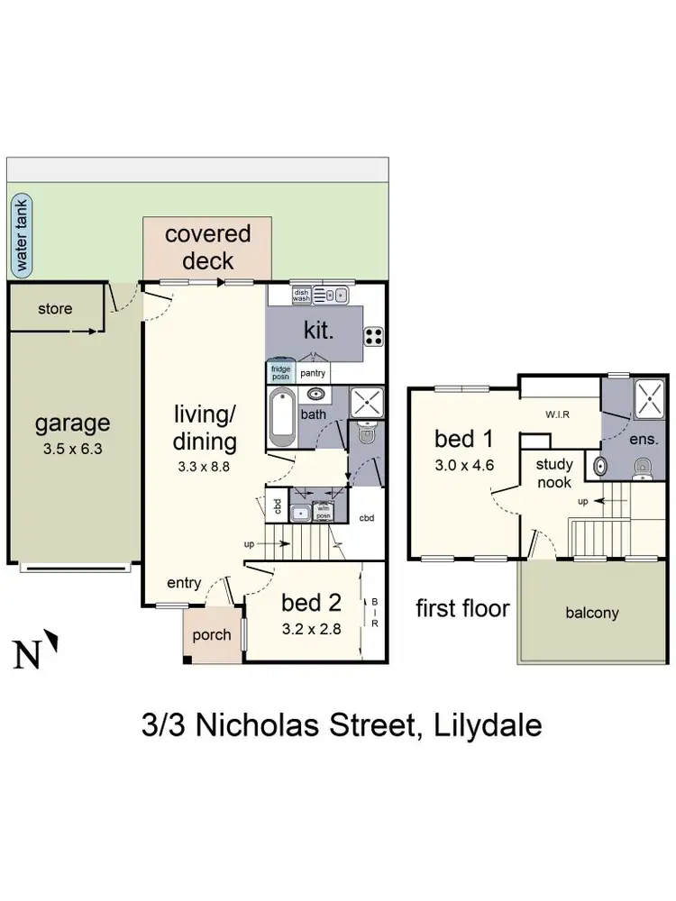 Floorplan of Homely townhouse listing, 3/3 Nicholas Street, Lilydale VIC 3140
