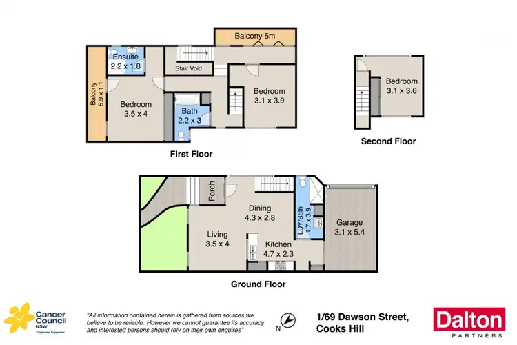 Floorplan of Homely townhouse listing, 1/69 Dawson Street, Cooks Hill NSW 2300