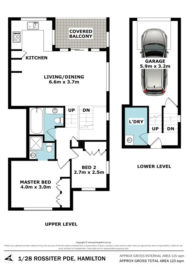 Floorplan of Homely unit listing, 1/28 Rossiter Parade, Hamilton QLD 4007