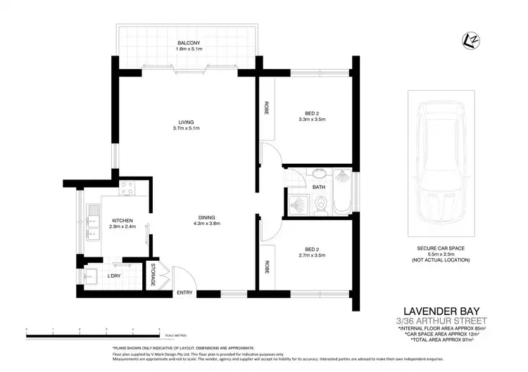 Floorplan of Homely apartment listing, 3/36 Arthur Street, Lavender Bay NSW 2060