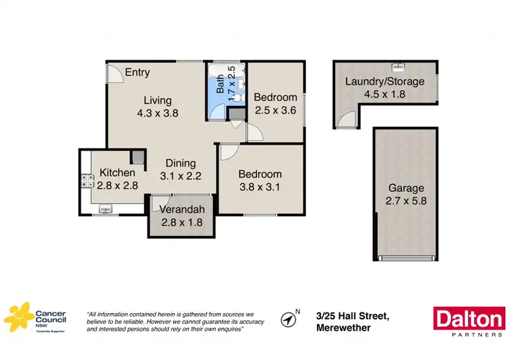 Floorplan of Homely unit listing, 3/25 Hall Street, Merewether NSW 2291