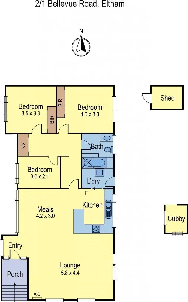 Floorplan of Homely house listing, 2/1 Bellevue Road, Eltham VIC 3095