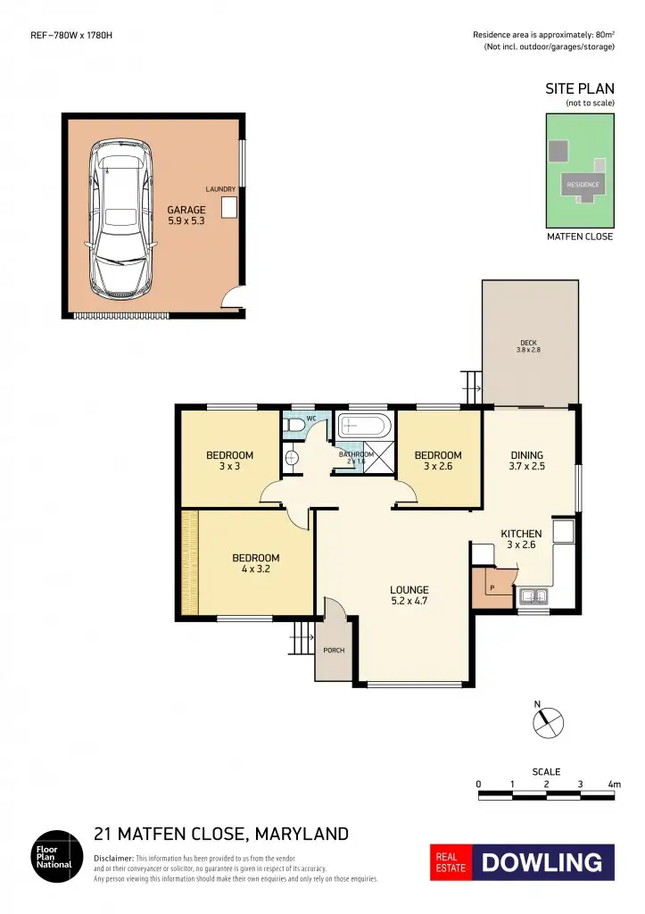 Floorplan of Homely house listing, 21 Matfen Close, Maryland NSW 2287