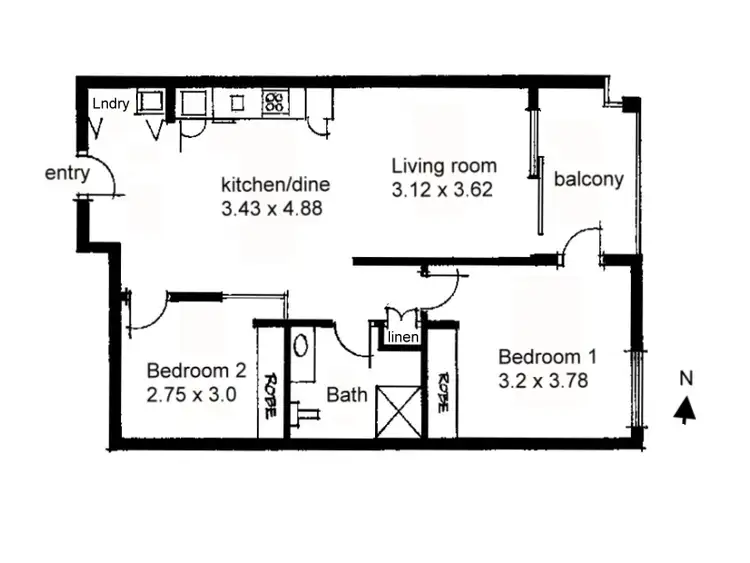 Floorplan of Homely apartment listing, 706/91 - 97 North Terrace, Adelaide SA 5000