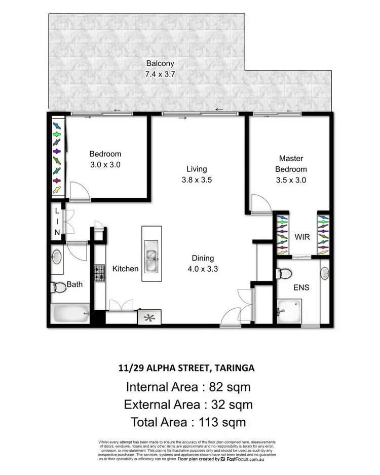 Floorplan of Homely unit listing, 11/29 Alpha Street, Taringa QLD 4068