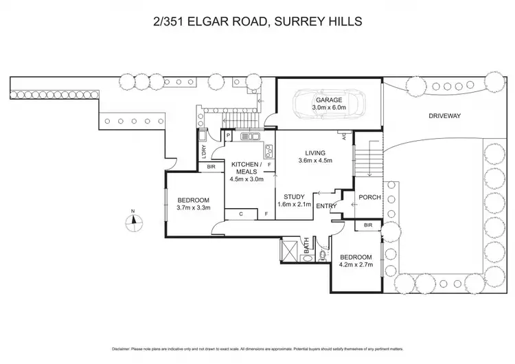 Floorplan of Homely unit listing, 2/351 Elgar Road, Surrey Hills VIC 3127