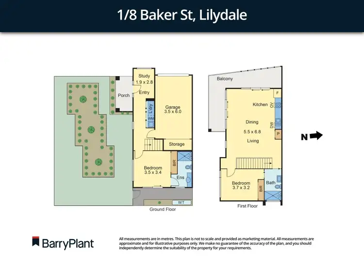 Floorplan of Homely townhouse listing, 1/8 Baker Street, Lilydale VIC 3140