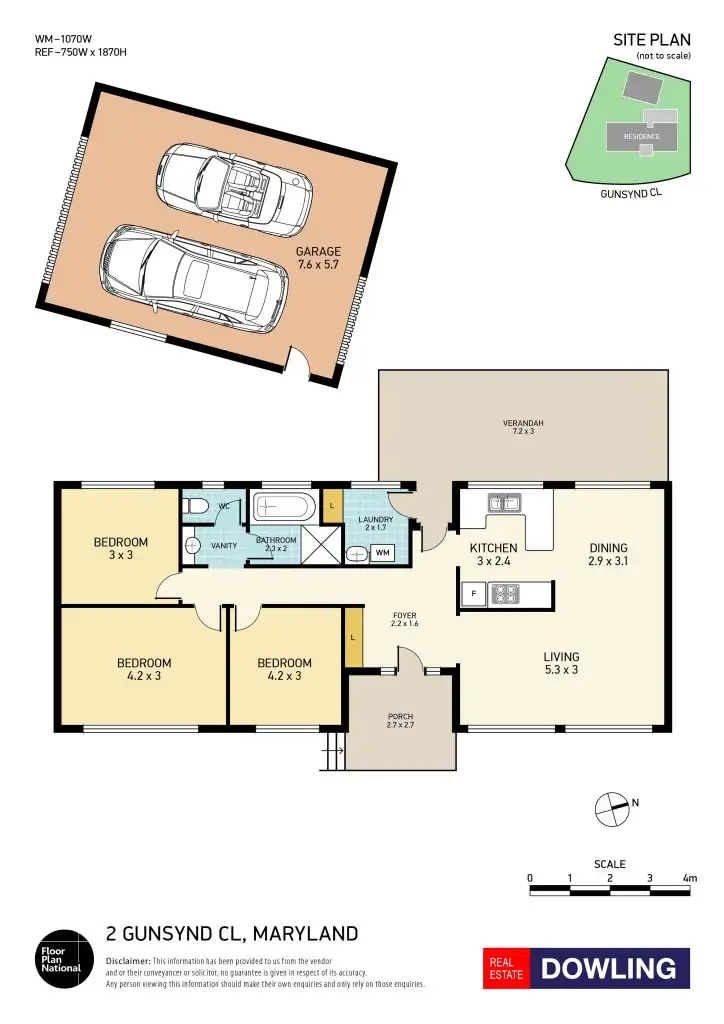 Floorplan of Homely house listing, 2 Gunsynd Close, Maryland NSW 2287