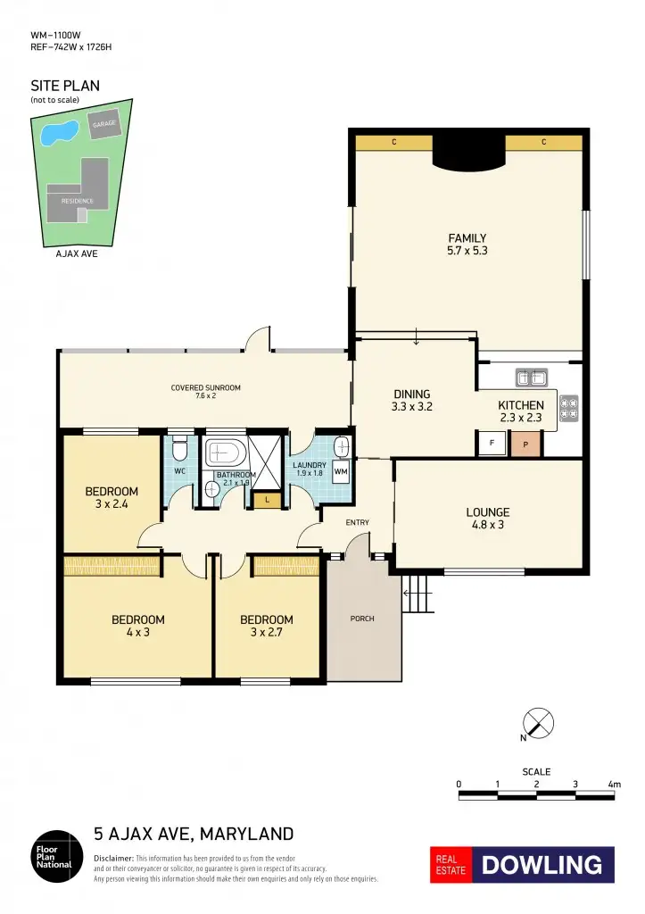 Floorplan of Homely house listing, 5 Ajax Avenue, Maryland NSW 2287