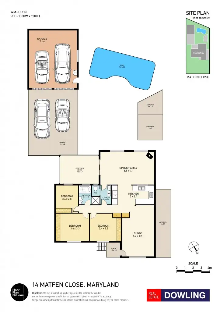 Floorplan of Homely house listing, 14 Matfen Close, Maryland NSW 2287