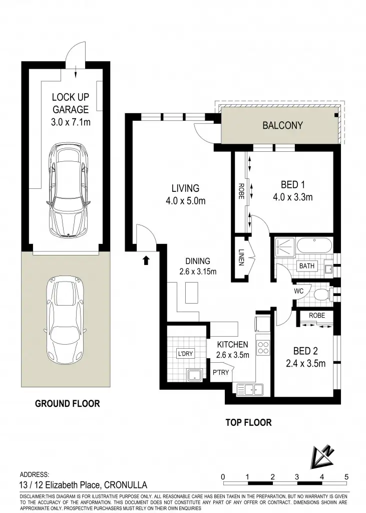 Floorplan of Homely unit listing, 13/12 Elizabeth Place, Cronulla NSW 2230