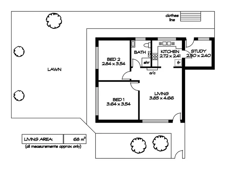 Floorplan of Homely unit listing, 1/58 Sutton Terrace, Marleston SA 5033