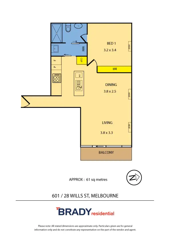Floorplan of Homely apartment listing, 601/28 Wills Street, Melbourne VIC 3000