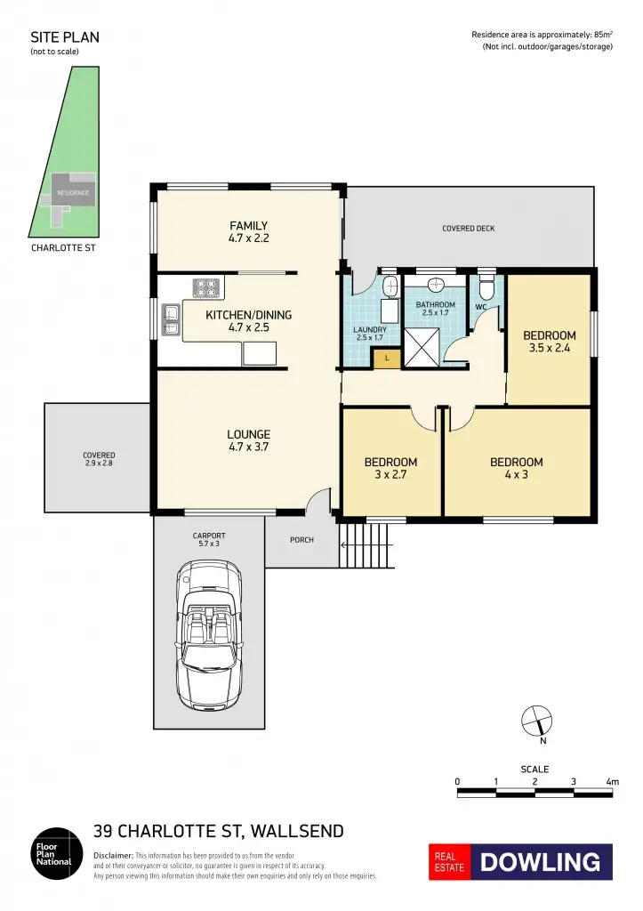 Floorplan of Homely house listing, 39 Charlotte Street, Wallsend NSW 2287