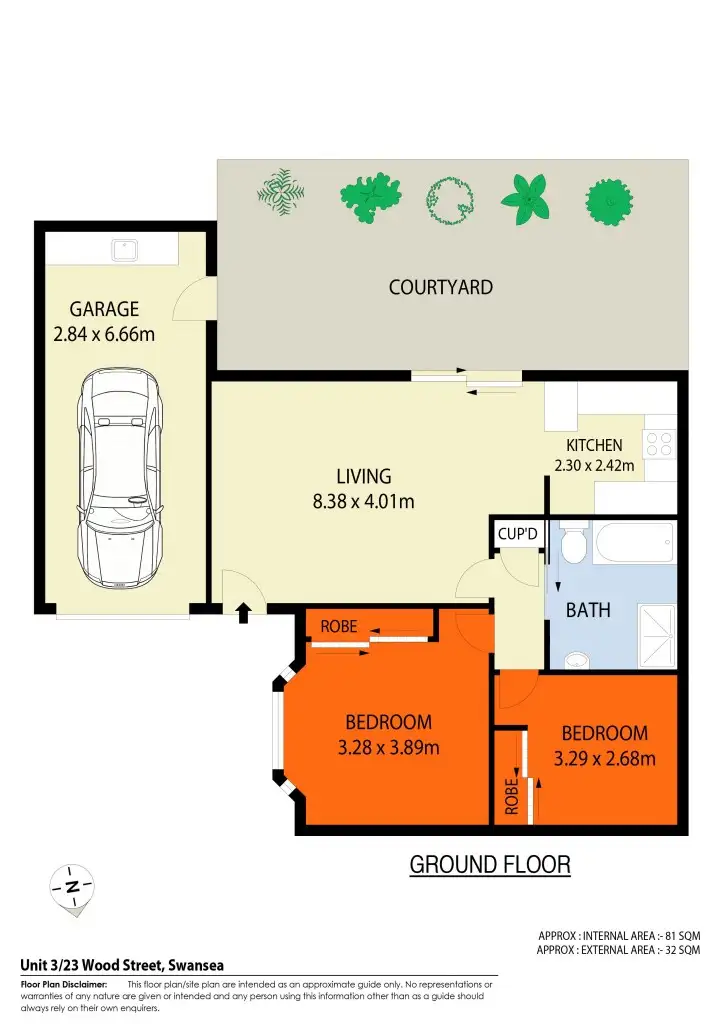Floorplan of Homely villa listing, 3/23 Wood Street, Swansea NSW 2281