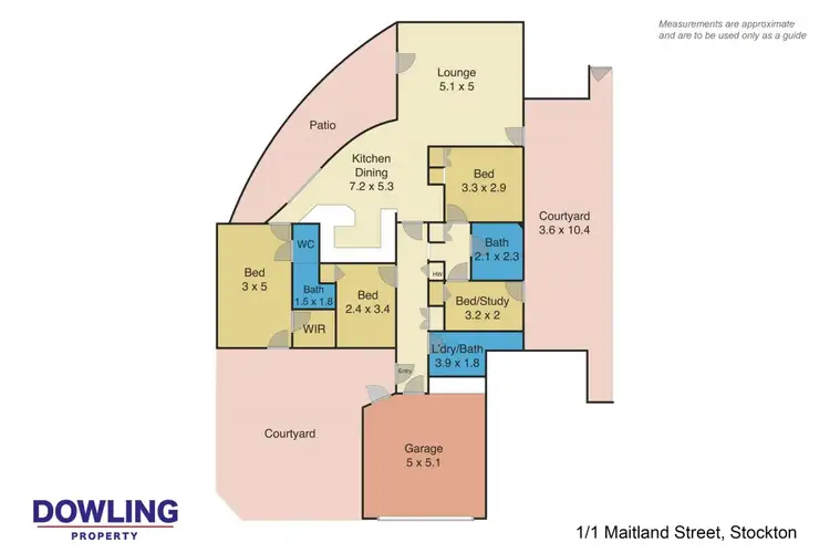 Floorplan of Homely semi-detached listing, 1/1 Maitland Street, Stockton NSW 2295