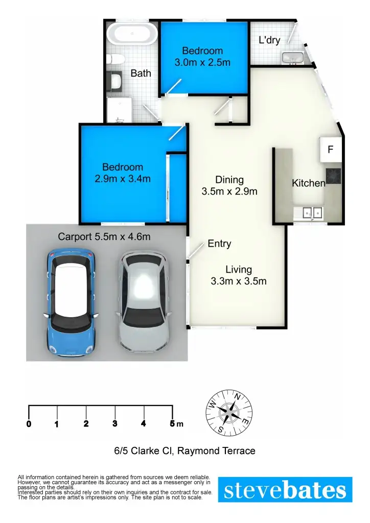Floorplan of Homely unit listing, 6/5 Clarke Close, Raymond Terrace NSW 2324