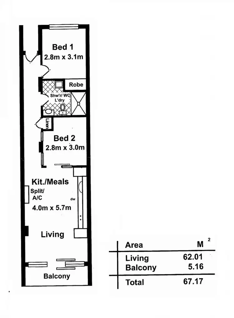 Floorplan of Homely apartment listing, Res 33/45 York Street, Adelaide SA 5000