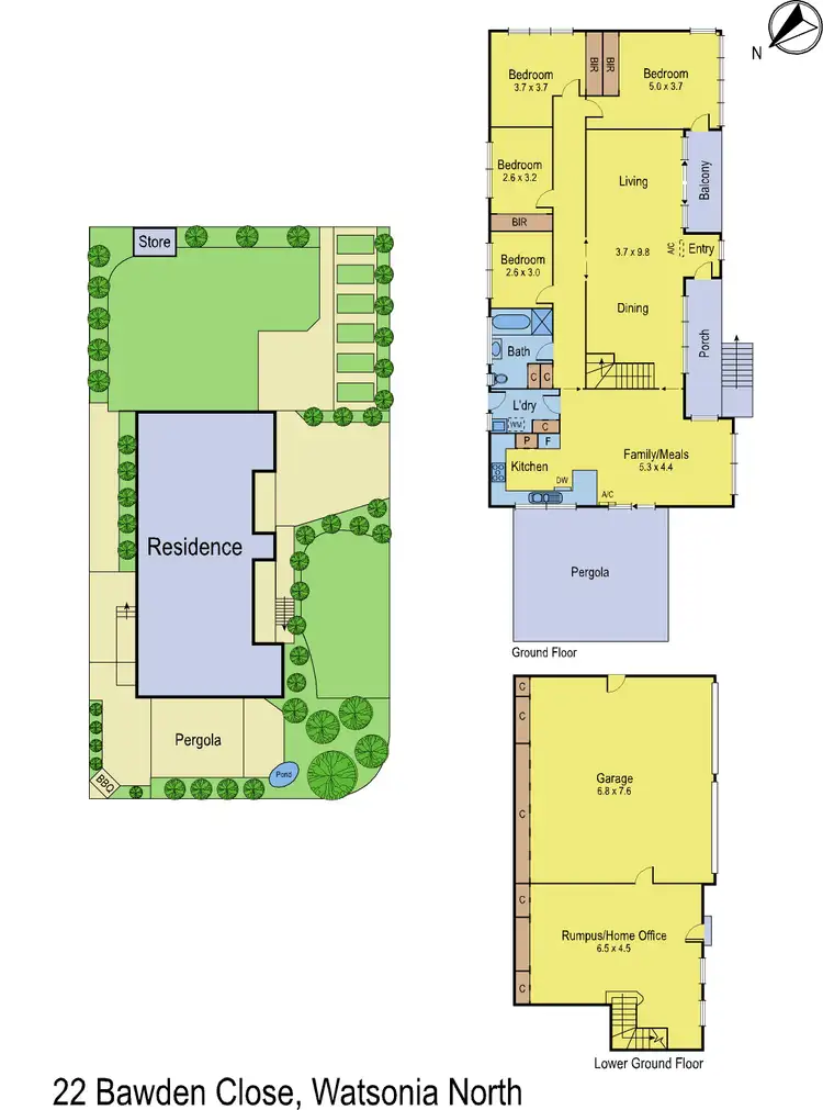 Floorplan of Homely house listing, 22 Bawden Close, Watsonia North VIC 3087