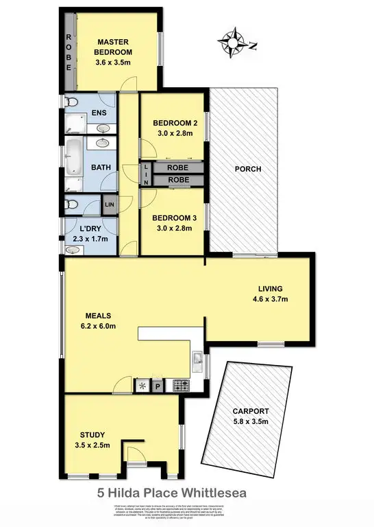 Floorplan of Homely house listing, 5 Hilda Place, Whittlesea VIC 3757