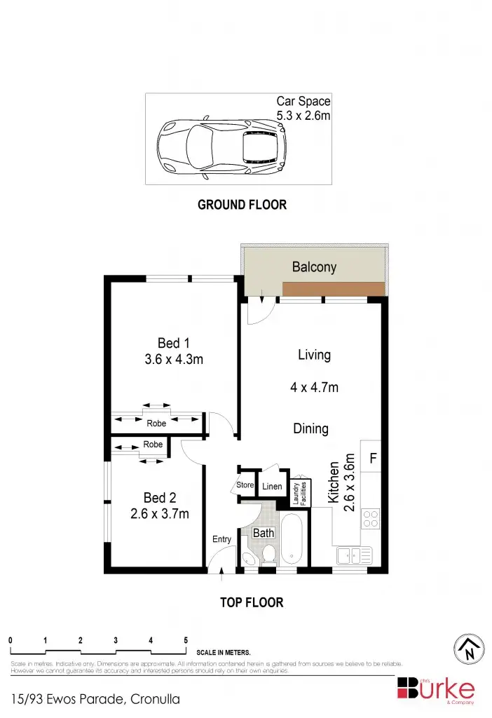Floorplan of Homely unit listing, 15/93 Ewos Parade, Cronulla NSW 2230