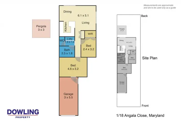 Floorplan of Homely semi-detached listing, 1/18 Angala Close, Maryland NSW 2287