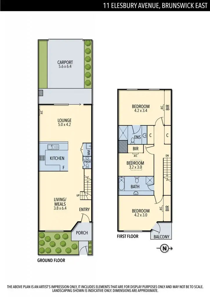 Floorplan of Homely townhouse listing, 11 Elesbury Avenue, Brunswick East VIC 3057