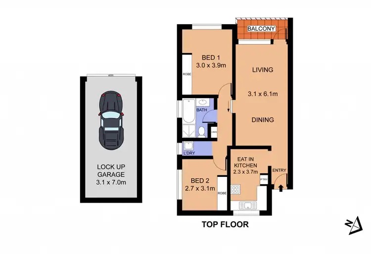 Floorplan of Homely unit listing, 7/123 Sproule Street, Lakemba NSW 2195