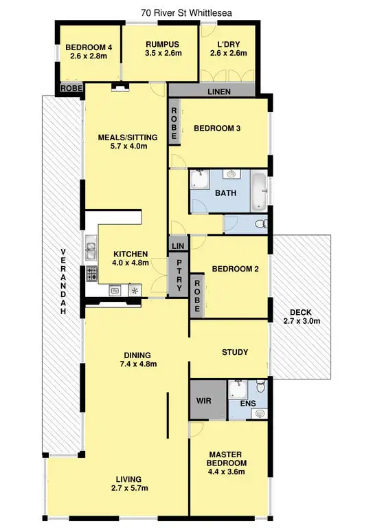 Floorplan of Homely house listing, 70 River Street, Whittlesea VIC 3757