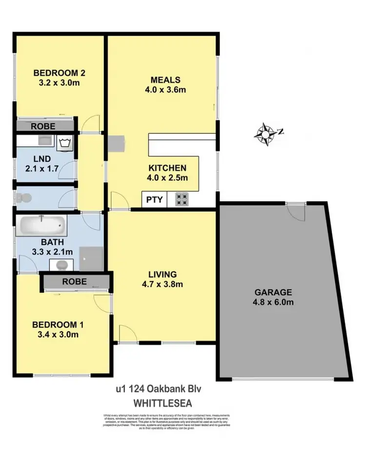 Floorplan of Homely house listing, 1/124 Oakbank Boulevard, Whittlesea VIC 3757