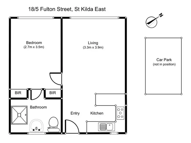 Floorplan of Homely apartment listing, 18/5-9 Fulton Street, St Kilda East VIC 3183