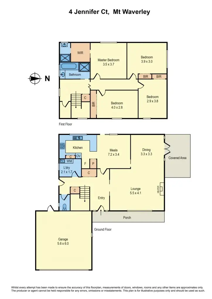 Floorplan of Homely house listing, 4 Jennifer Court, Mount Waverley VIC 3149