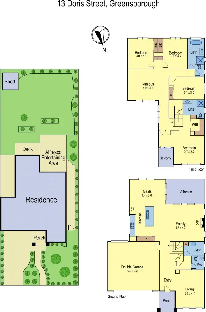 Floorplan of Homely house listing, 13 Doris Street, Greensborough VIC 3088