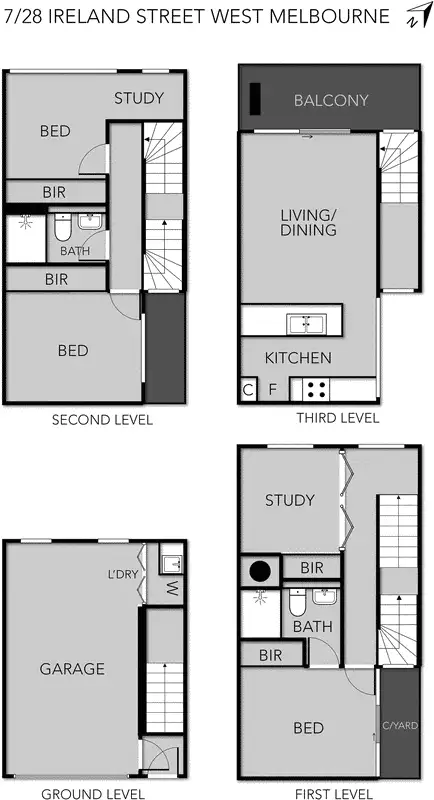 Floorplan of Homely townhouse listing, 7/28 Ireland Street, West Melbourne VIC 3003