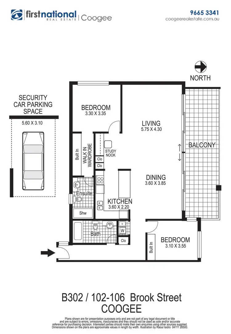 Floorplan of Homely unit listing, B302/102-106 Brook Street, Coogee NSW 2034
