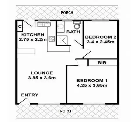 Floorplan of Homely unit listing, 3/217 - 219 Esplanade, Seacliff SA 5049