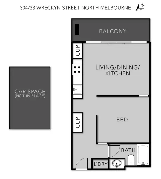 Floorplan of Homely apartment listing, 304/33 Wreckyn Street, North Melbourne VIC 3051