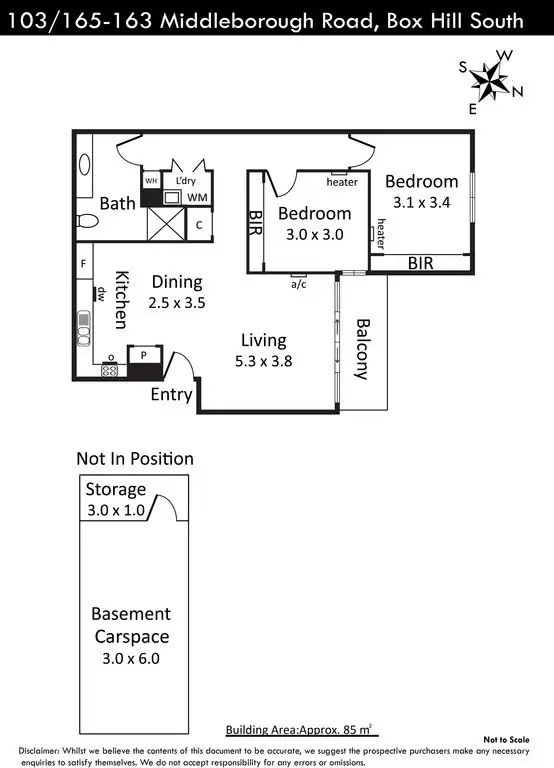 Floorplan of Homely apartment listing, 103/163-165 Middleborough Road, Box Hill South VIC 3128