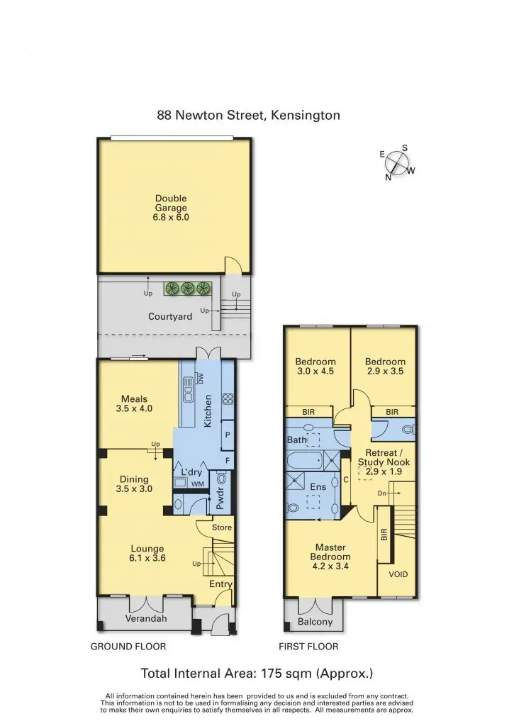 Floorplan of Homely townhouse listing, 88 Newton Street, Kensington VIC 3031