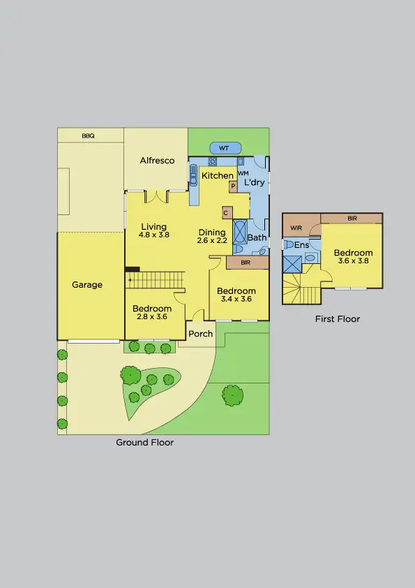 Floorplan of Homely townhouse listing, 1/15 Edgar Street, Kingsville VIC 3012