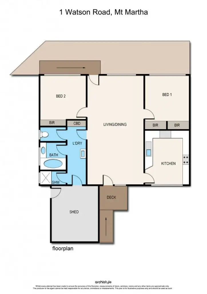 Floorplan of Homely unit listing, 1 Watson Road, Mount Martha VIC 3934