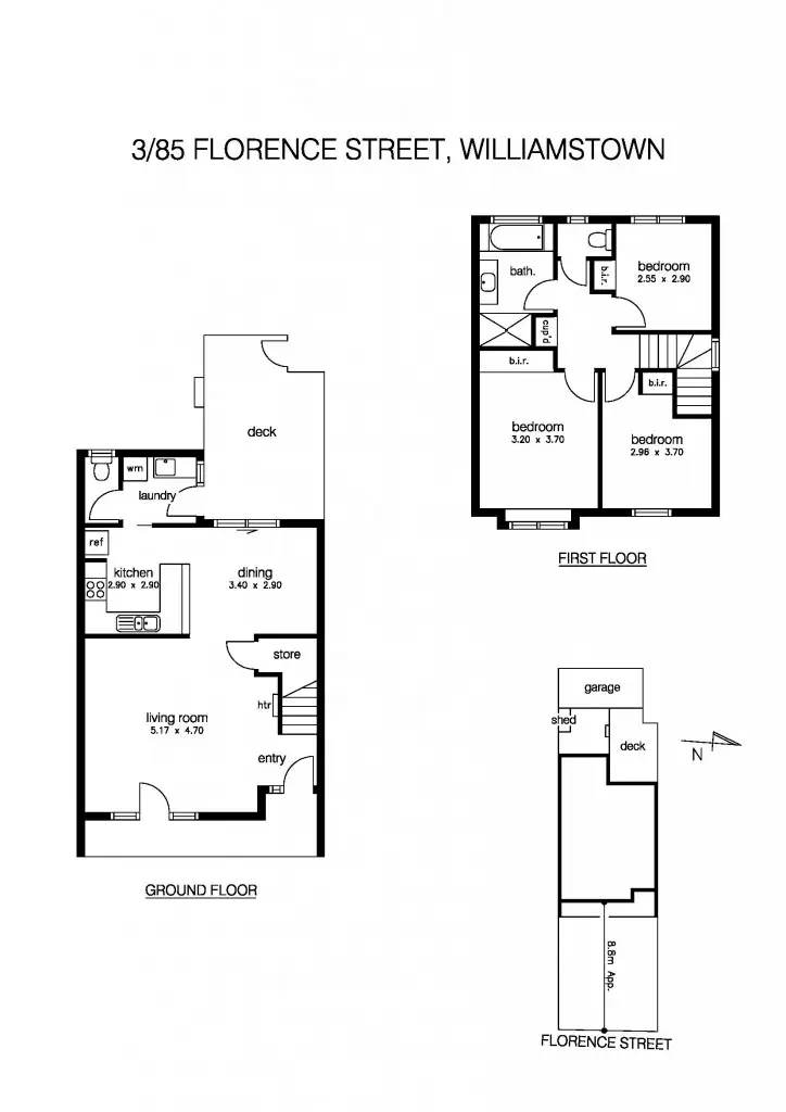 Floorplan of Homely townhouse listing, 3/85 Florence Street, Williamstown VIC 3016